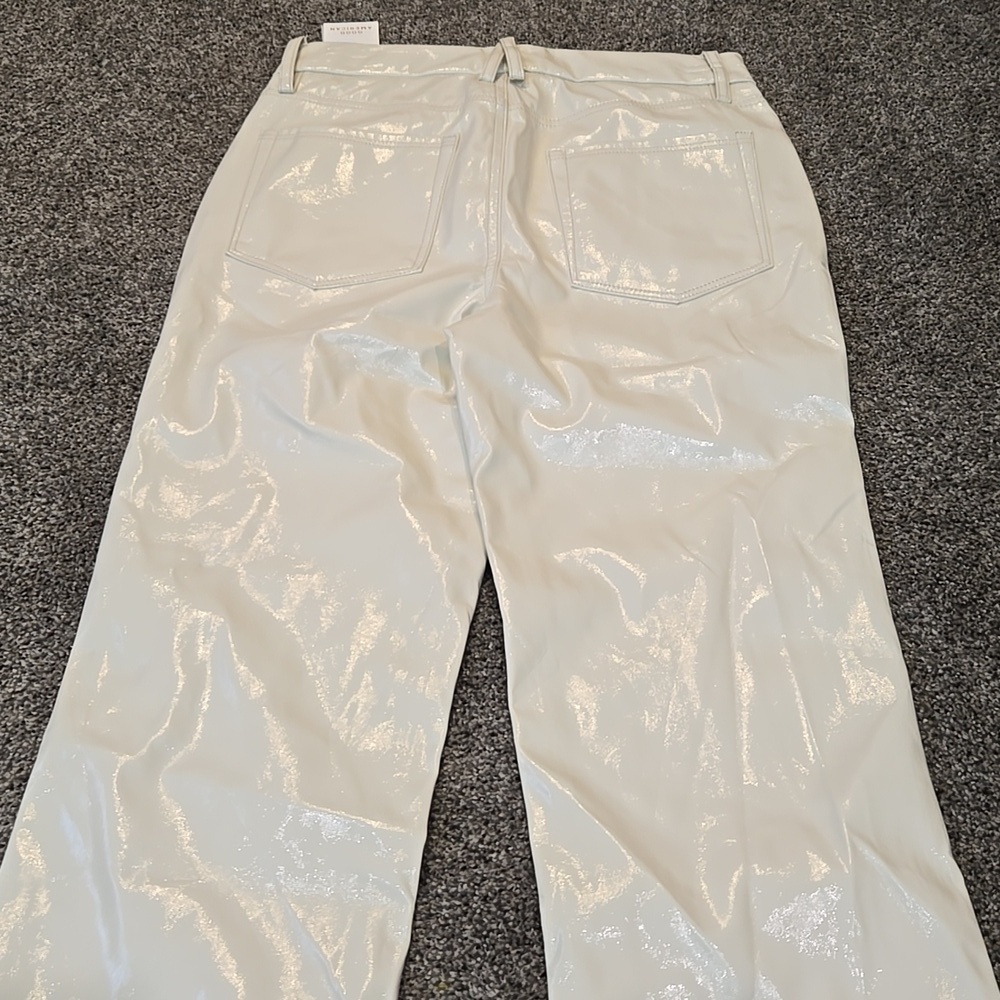 NWT Good American Women's Curve Fsux Leather Straight Leg Bone Jeans Sz 2/26 - Picture 12 of 15